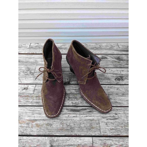 Lauren Ralph Lauren Chocolate Brown Suede Wedge Boots - Picture 1 of 8